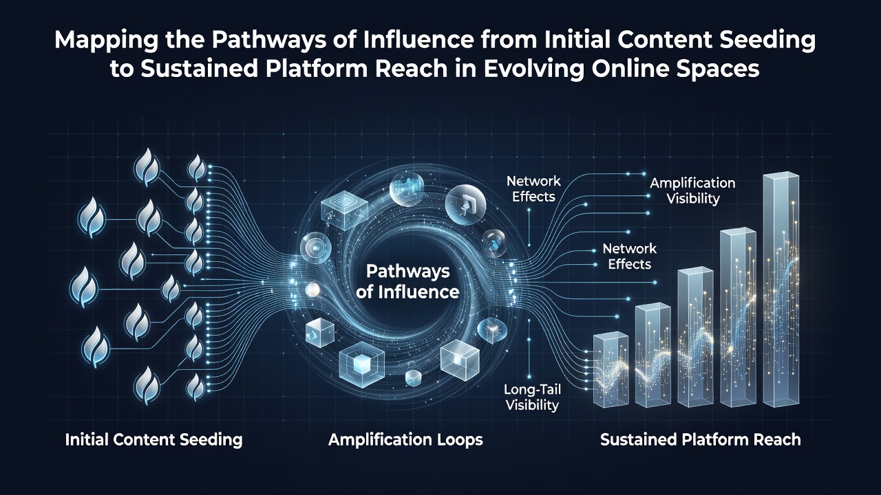 Mapping the Pathways of Influence from Initial Content Seeding to Sustained Platform Reach in Evolving Online Spaces