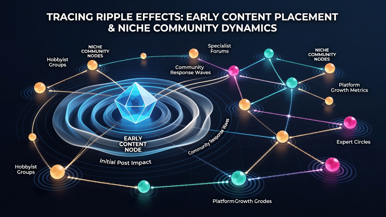 Tracing Ripple Effects of Early Content Placement on Niche Community Platform Dynamics
